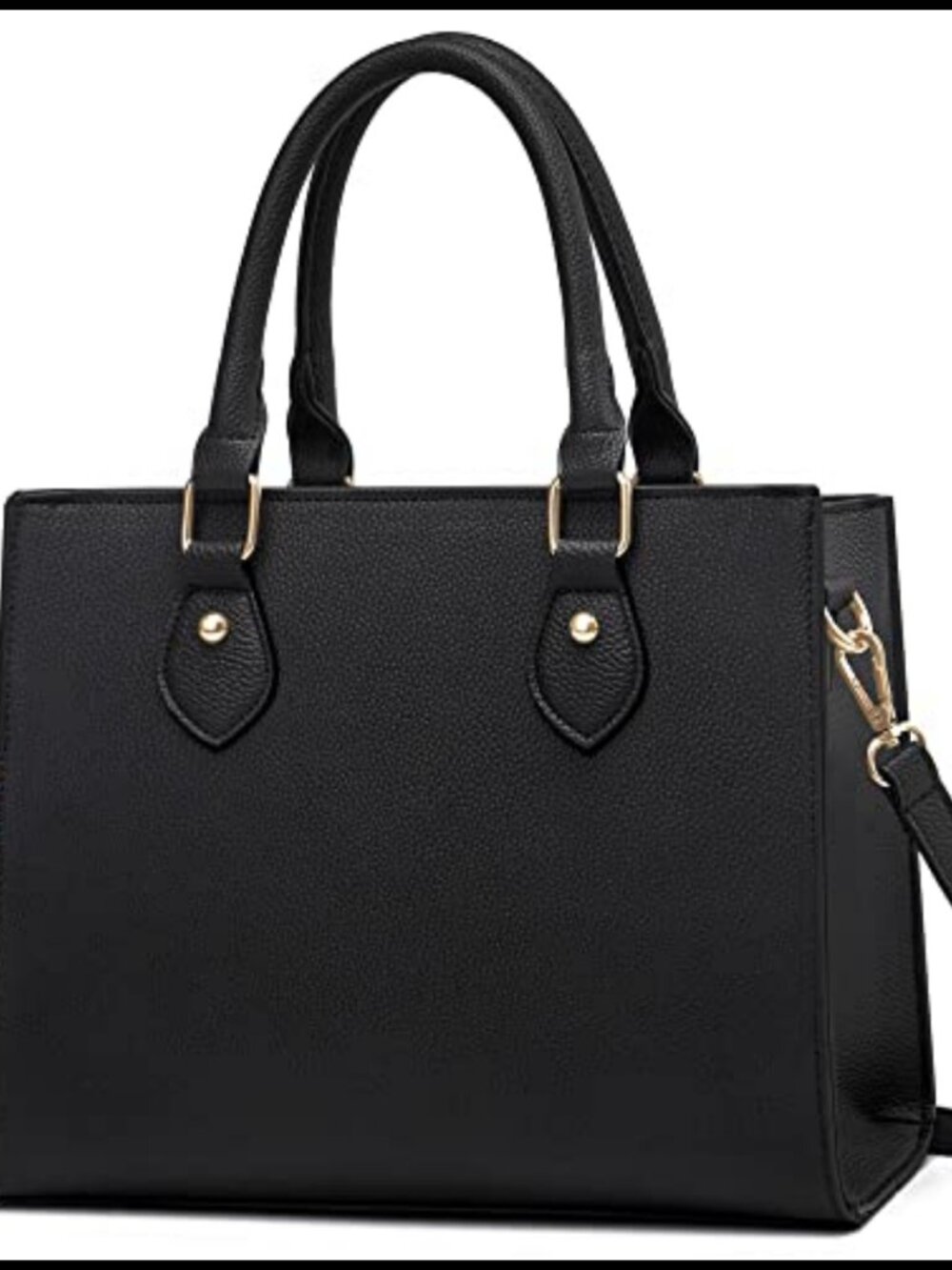 PU Leather Satchel Crossbody Handbag with Removable Strap Multi-Pocket